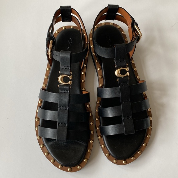 Coach Giselle Studded Gladiator Fisherman Sandals - Picture 1 of 10